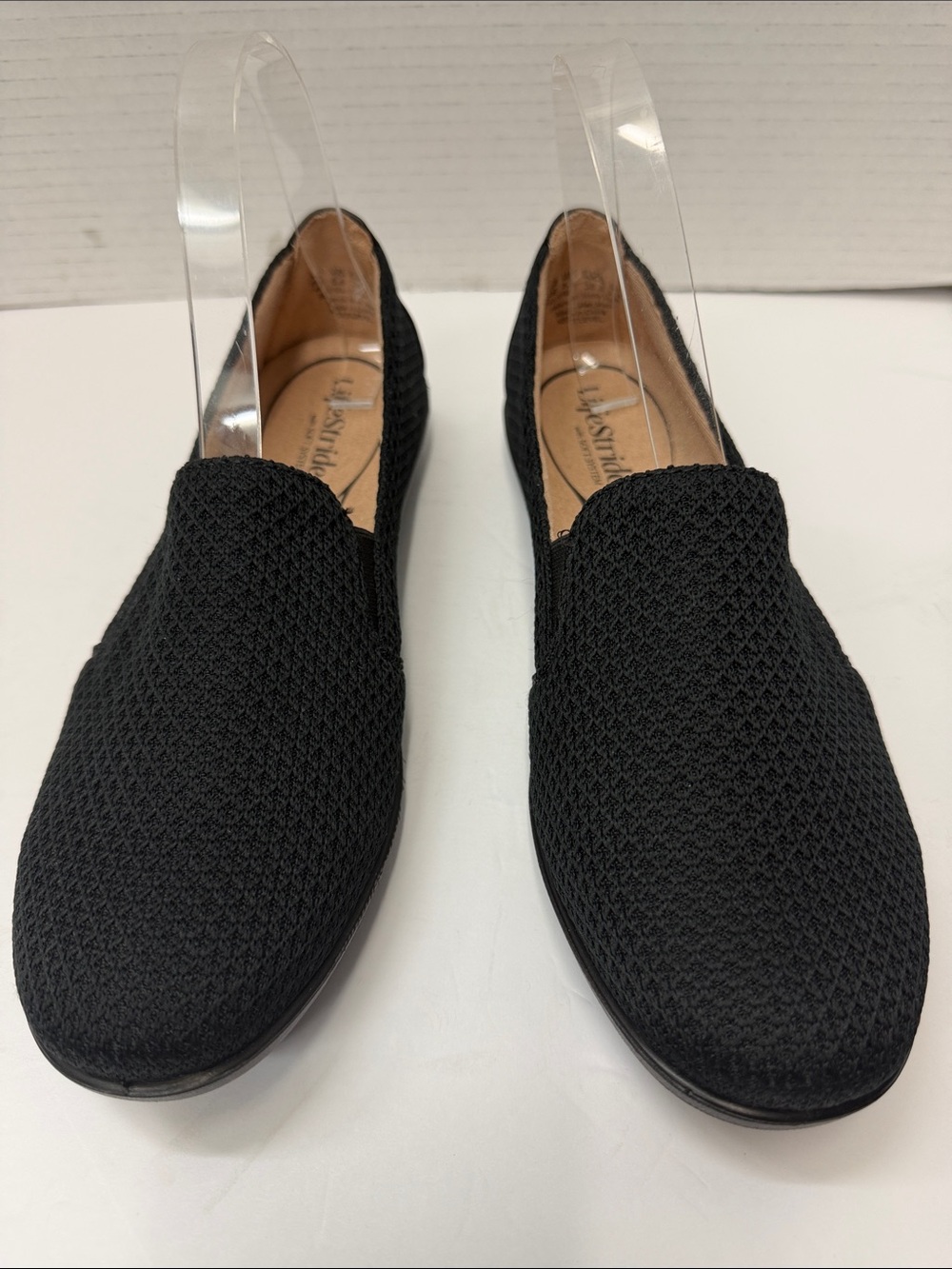 Life Stride Women's Black Knit Slip-On Loafers US 8M EUR 38.5